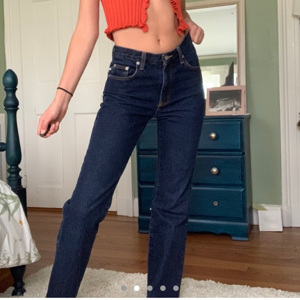 Beautiful vintage dark wash express flare jeans